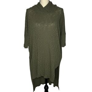 Free People Beach Olive Green Ribbed High Low Dress